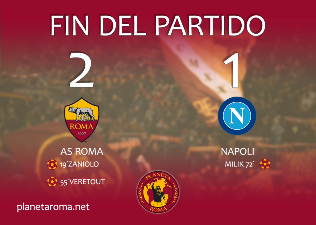 Roma 2-1 Napoli. Goles y Mejores Jugadas