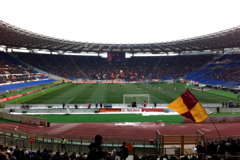 AS_Roma_fans_at_Stadio_Olimpico_during_Roma-Inter