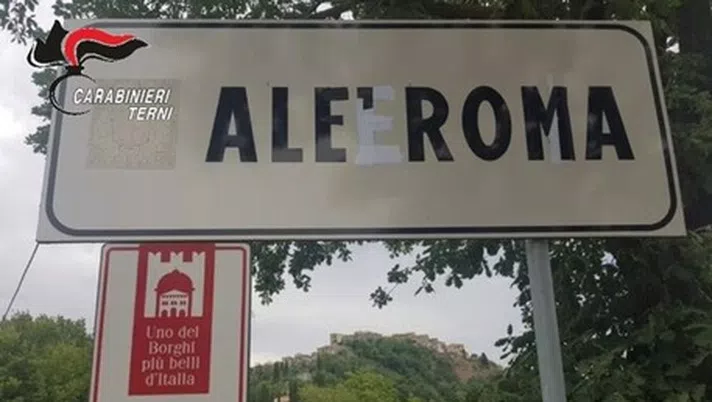 Un romanista modifica el cartel del pueblo de Allerona: Ahora pone Ale´ Roma