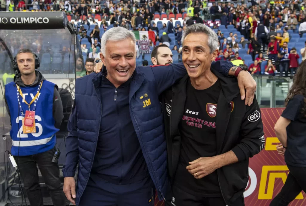 Mourinho - Paulo Sosa, Roma - Salernitana | Imagen tomada de la web oficial de la AS Roma