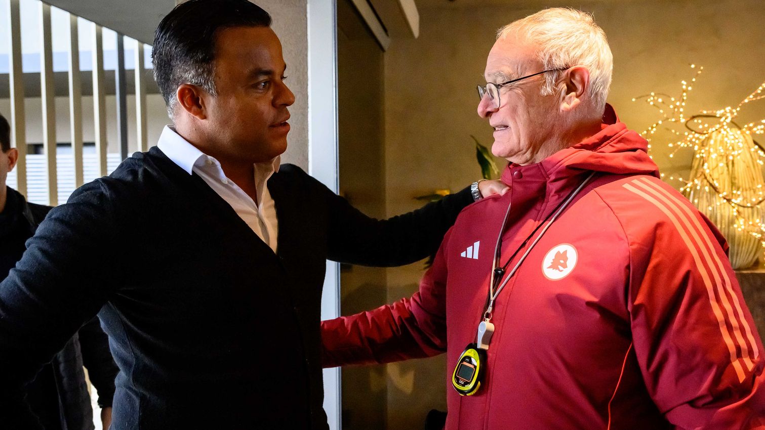 Amantino Mancini, es Roma, junto a Claudio Ranieri