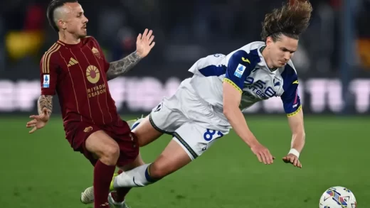 Daniele Ghilardi en encuentro contra la Roma, temporada 2024/2025