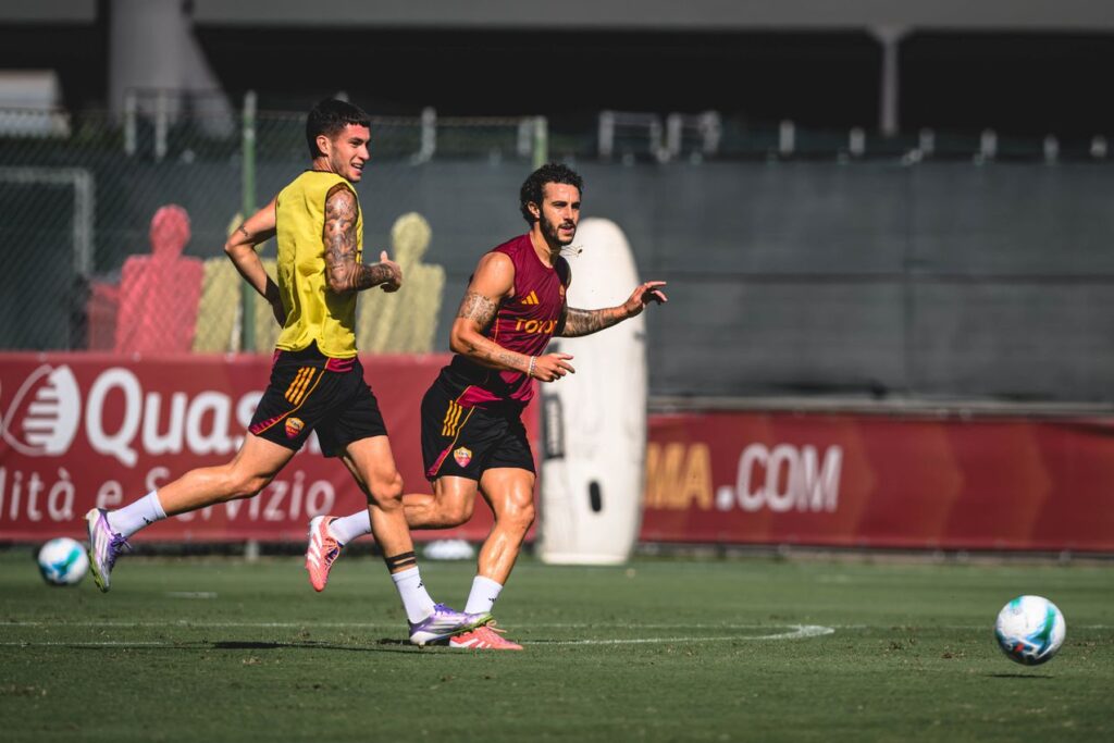 Soulé y Hermoso entrenamiento AS Roma
