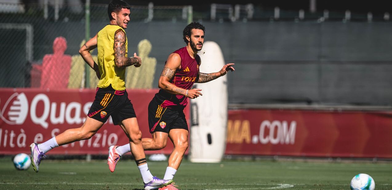 Soulé y Hermoso entrenamiento AS Roma