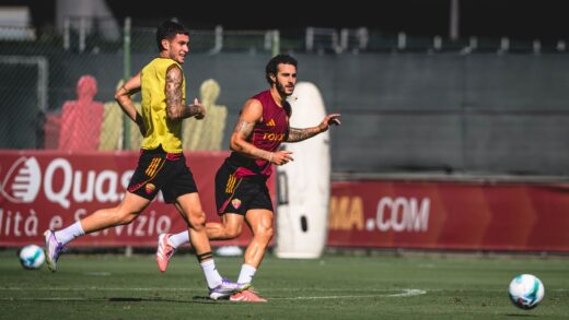 Soulé y Hermoso entrenamiento AS Roma