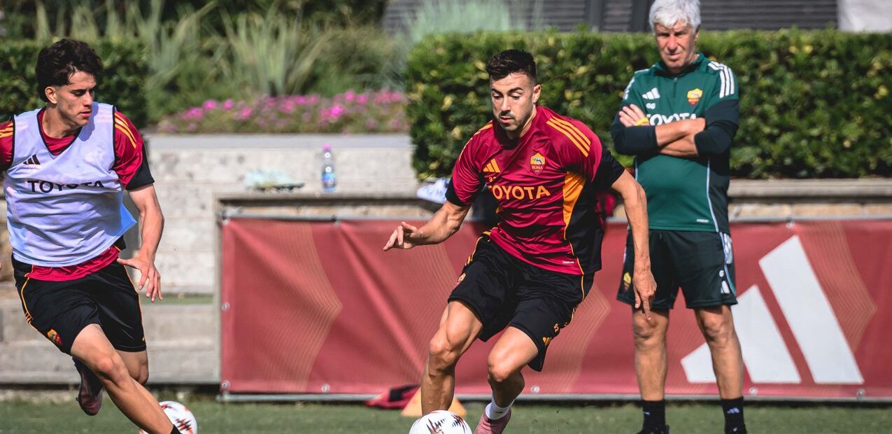 Gasperini - entrenamiento previo Roma vs Viktoria Plzen - Web AS Roma