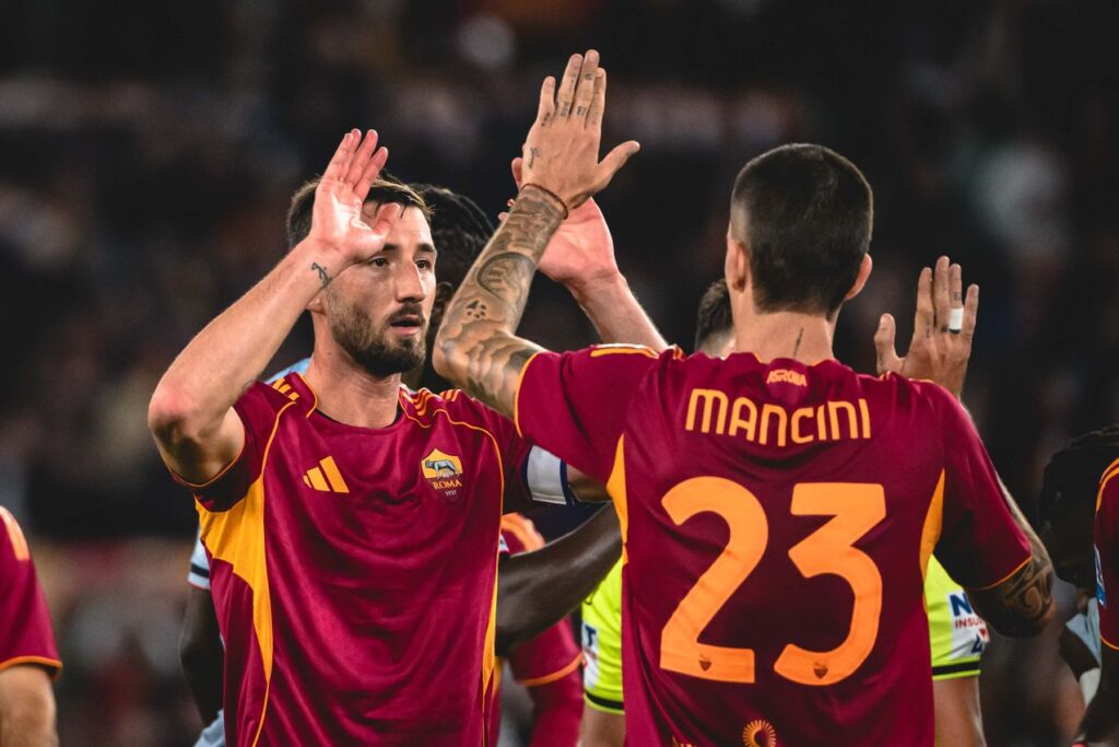 Cristante y Mancini - Roma vs Udinese, Serie A - Web AS Roma