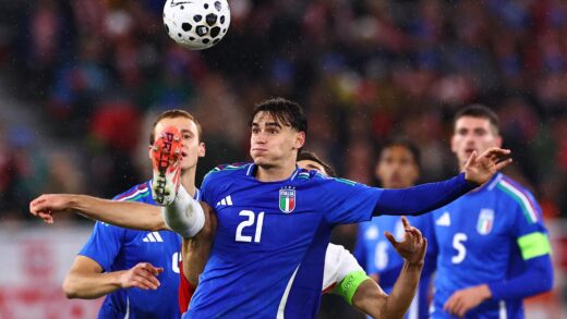 Pisilli, jugador de la Roma en partido de Italia Sub 21 - Web FIGC
