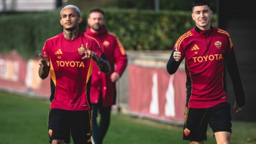 Wesley y Soulé - entrenamiento previo Juventus vs Roma